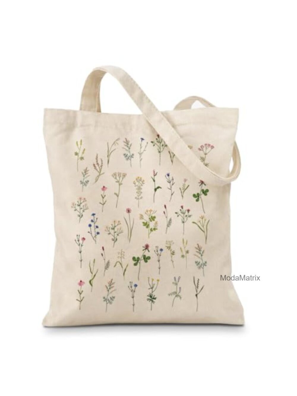 Floral Canvas Tote Bag Large Cotton Weekend Travel Grocery